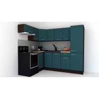 Bucatarie de Colt GENA NEW 4 ST. 160-230, Fara Corp de Cuptor, Wenge / Decor 0244